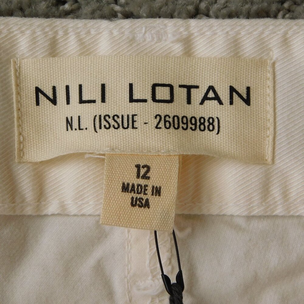 Nili Lotan East Hampton Frayed Cropped Pants | Eggshell | NWT | 12 - Picture 6 of 7